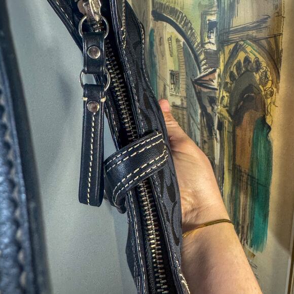 🖤 Vintage COACH 11235 Signature C Mini Hobo Bag | Silver Hook & Eye Y2K - Picture 6 of 10